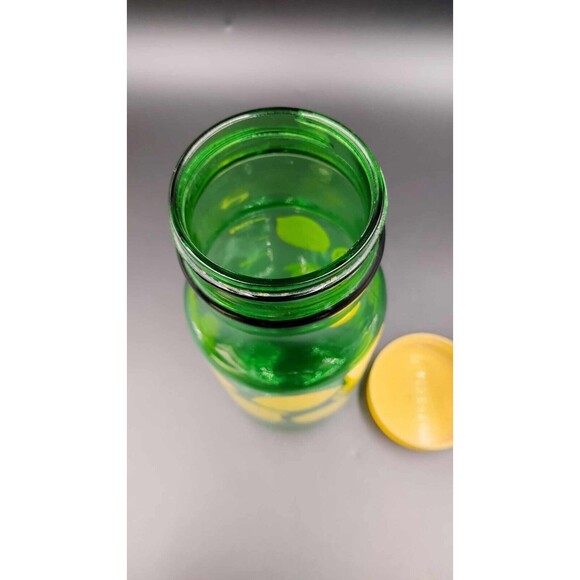 VTG Anchor Hocking ReaLemon Lemon Juice Green Glass Jar Canister Granny Core Qt - Picture 7 of 8